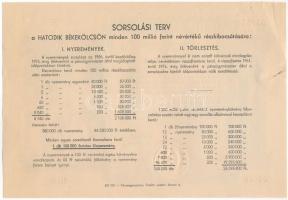 Budapest 1955. "Hatodik Békekölcsön" nyereménykölcsön kötvény 50Ft-ról, szárazpecséttel T:...