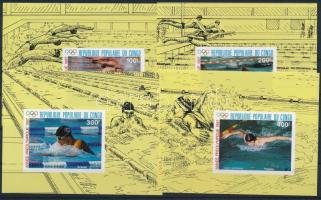 The Pre-Olympic year: Swimming set in imperforate blocks, Előolimpiai év: Úszás sor vágott blokkformában
