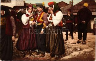 1918 Bosnische Bauernweiber / Bosnyák nők / Bosnian folklore + K.u.k. 30 cm Mörs. Batt. No. 6/S.