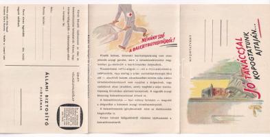 Jó tanáccsal kopogtatunk ajtaján... Állami Biztosító fiók 3-részes kinyitható reklám képeslapja / Hu...