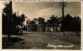 1942 Jobbágyi (Nógrád), utca, templom, autó. Sztanek Ede Pásztó, photo (EK)