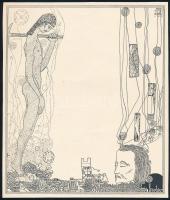 Kozma Lajos (1884-1948): Munka. Cinkográfia, papír, jelzett a cinkográfián, körbevágott, 19,5×16,5 cm