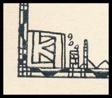 Kozma Lajos (1884-1948): Átalakulás. Cinkográfia, papír, jelzett a cinkográfián, körbevágott, 19,5×1...