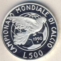 Olaszország 1990. 500L Ag "Labdarúgás" T:PP Csak 24.500db!