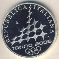 Olaszország 2005. 10€ Ag "Olimpia-síelés" T:PP