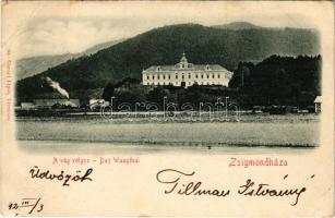 1902 Vágzsigmondháza, Zsigmondháza, Orlové (Vágbeszterce, Povazská Bystrica); Vágvölgy, Hohenlohe herceg kastélya. Ifj. Gansel Lipót kiadása / Das Waagtal / Povazie / castle in the Váh valley (EB)