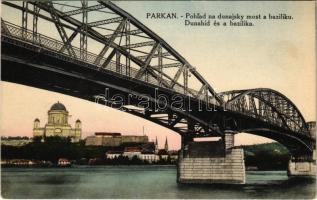 Párkány, Parkan, Stúrovo; Duna híd és a Bazilika / Danube bridge, basilica