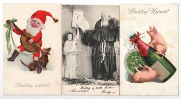 46 db RÉGI ünnepi üdvözlő motívum képeslap vegyes minőségben / 46 pre-1945 greeting motive postcards...
