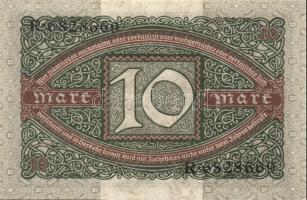 Német Birodalom / Weimari Köztársaság 1920. 10M (3x) T:I
