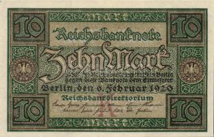 Német Birodalom / Weimari Köztársaság 1920. 10M (3x) T:I