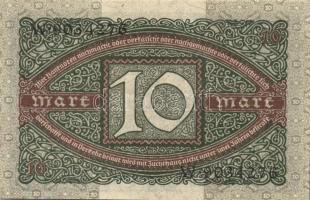 Német Birodalom / Weimari Köztársaság 1920. 10M (3x) T:I