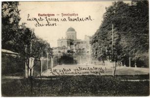1912 Esztergom, Teniszpálya, teniszezők, sport, háttérben a Bazilika. Párisi Áruház kiadása 299. (Rb)