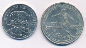 1980. 100Ft Ni "Szovjet-magyar közös űrrepülés" + 1982. 100Ft Cu-Ni "Labdarúgó világbajnokság 1982" T:1- patina, karc  Adamo EM61, EM68