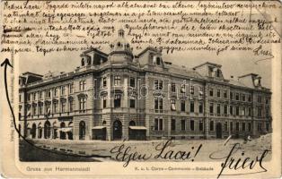 1904 Nagyszeben, Hermannstadt, Sibiu; Cs. és kir. Hadtestparancsnokság / K.k. Corps-Commando Gebäude. Verlag Karl Graef / Military Corps Headquarters (EB)