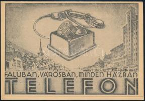 1936 Faluban, városban telefon - a Magyar Posta távbeszélő osztályának kétlapos reklámnyomtatvány, szép állapotban
