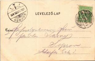 1902 Pöstyén, Pistyan, Piestany; Nagy-Pöstyéni főtér, templom. Julius Lampl kiadása / Hauptplatz v. ...