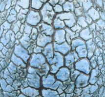 Bán Károly: Retró kerámia váza, jelzett, hibátlan, m: 16,5 cm