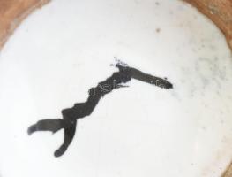 Bán Károly: Retró kerámia váza, jelzett, hibátlan, m: 16,5 cm