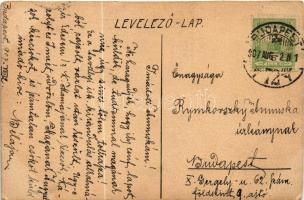 1907 Késmárk, Kezmarok; Thököly vár. Kézzel rajzolt egyedi művészlap / castle. Hand-drawn art postca...