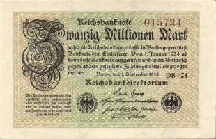Német Birodalom / Weimari Köztársaság 1923. 20.000.000M "Ringe" vízjellel T:I-