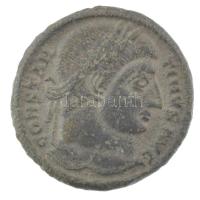 Római Birodalom / Siscia / I. Constantinus 328-329. AE Follis bronz (3,54g) T:2 patina Roman Empire / Siscia / Constantine I 328-329. AE Follis bronze "CONSTAN-TINVS AVG / PROVIDEN-star-TIAE AVGG - gammaSIS double crescent" (3,54g) C:XF patina RIC VII 214.