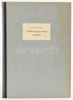 Kner Imre: A tipográfiai stílus elemei. (Különlenyomat a Magyar Grafikai Almanach 1933. évfolyamából). Gyoma, 1933, szerzői kiadás (Kner-ny.), 18+(1) p. Kiadói félvászon-kötés. Megjelent 250 példányban. Könyvárusi forgalomba nem került!