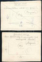 Szegő Gizi (Gis), (1902-1985): Ludas Matyiban megjelent grafikák, karikatúrák vázlatai. 10 db. Vegye...