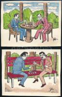 Szegő Gizi (Gis), (1902-1985): Ludas Matyiban megjelent grafikák, karikatúrák vázlatai. 10 db. Vegye...