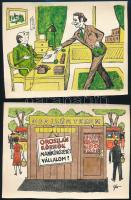 Szegő Gizi (Gis), (1902-1985): Ludas Matyiban megjelent grafikák, karikatúrák vázlatai. 10 db. Vegye...