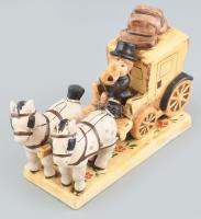 M. J. Hummel jelzéssel!: Postakocsi. Kopásokkal, pici gyártástechnológiai repedés. m: 14,5 cm, h: 22...