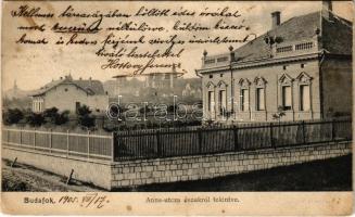 1905 Budapest XXII. Budafok, Anna utca északról tekintve, villa. Kohn és Grünhut kiadása (EK)