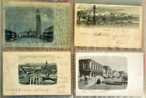 OLASZORSZÁG - Kb. 156 db régi képeslap albumban / ITALY - Cca. 156 pre-1945 postcards in an album