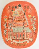 1938 A Szent Évre tervezett Stühmer art deco bonbonos doboz, Lukáts Kató alkotása, Klösz nyomás, kis felületi kopással, jó állapotban, 13,5×11×5 cm