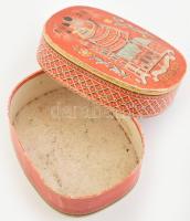 1938 A Szent Évre tervezett Stühmer art deco bonbonos doboz, Lukáts Kató alkotása, Klösz nyomás, kis...