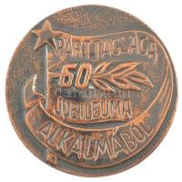~1970-1980. Párttagsága 60. jubileuma alkalmából egyoldalas bronz emlékérem (80mm) T:1-