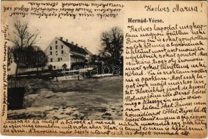 1918 Hernádvécse, Hernád-Vécse; Báró Sardagna János kastélya télen (fl)