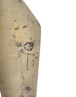 Régi bugyli bicska, fa nyéllel, laza penge, h: 14 cm