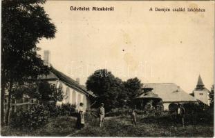 1917 Micske, Misca; A Demjén család lakóháza, kastély / villa, castle (fl)