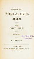 Galantai gróf Esterházy Miklós munkái. Kiadta Toldy Ferenc. Kézi kiadás. I-II. kötet. [Egybekötve.] Pest, 1853., Edelmann - Eggenberger - Emich - Hartlbenen - Kilián - Müller, 1 (Tyroler József (1822-1854): G. Esterházy Miklós portréja rézmetszete) t + XXII + 250+2;4+343 p. Átkötött modern kartonált papírkötés, az I. kötet elején 3 foltos lappal, névbélyegzőkkel.