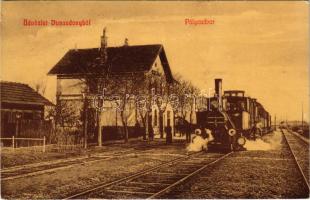 1910 Adony, Dunaadony, Duna-Adony; Pályaudvar, vasútállomás, gőzmozdony, vonat. W.L. 265. (EK)