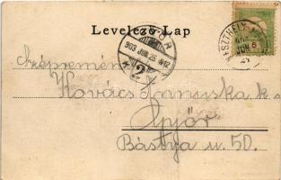 1903 Balatonfüred, látkép, villa. Grüner Simon kiadása