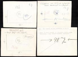 Szegő Gizi (Gis), (1902-1985): Ludas Matyiban megjelent grafikák, karikatúrák vázlatai. 12 db. Vegye...