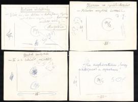 Szegő Gizi (Gis), (1902-1985): Ludas Matyiban megjelent grafikák, karikatúrák vázlatai. 12 db. Vegye...