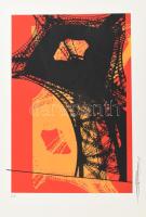 Hervé, Rodolf (1957-2000): Eiffel-torony. Szitanyomat, papír, jelzett, művészpéldány E.A. jelzéssel. 32x22 cm. / Hervé, Rodolf (1957-2000): Eiffel-tower. Screenprint on paper, signed, E.A. artists proof, 32x22 cm.