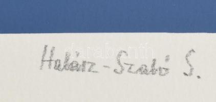 Halász Szabó Sándor (1920-1997): Hullámzó formák. Szitanyomat, papír, jelzett, művészpéldány E.A. je...