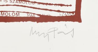 Nagy Pál (1934-): Hajótöröttek. Szitanyomat, papír, jelzett, művészpéldány EA. jelzéssel. 30,5×25,5 ...