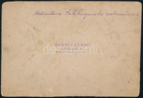 cca 1900 Marosújvár, kosztümös fotó, feliratozva, 8×12 cm