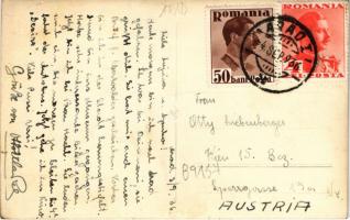 1936 Arad, Szobor a Kultúrpalota előtt / bustul in fata palatului culturii / statue in fron of the p...