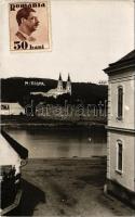 1935 Máriaradna, Radna (Lippa, Lipova); kolostor, Maros folyó, Casino Timisoara / monastery, Mures riverside. Foto Steinitzer photo