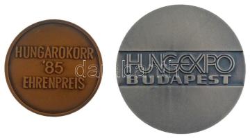 1982. "Hungarokorr - Budatranspack / Hungexpo Budapest" kétoldalas ezüstpatinázott emlékér...